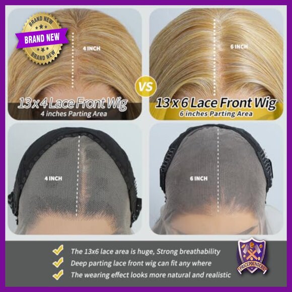 13x6 HD Lace Front Synthetic Wig 28 Inch Body Wave Pre Plucked main image 6